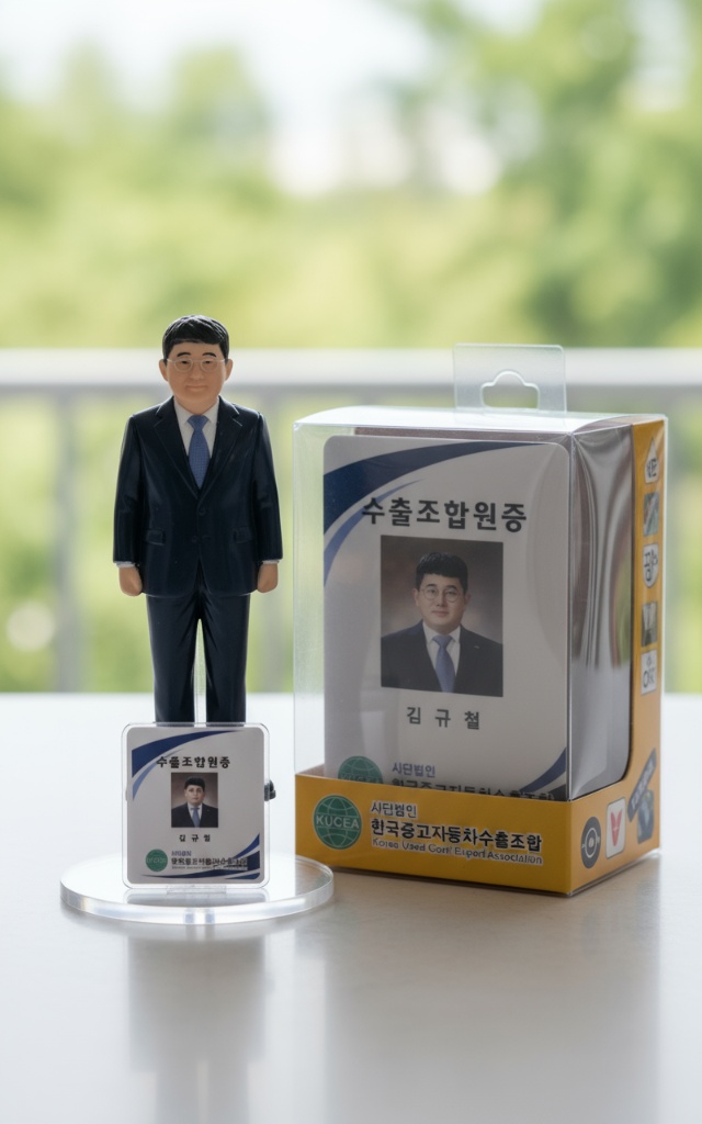 한국중고자동차수출조합 수출조합원증 피규어 박스